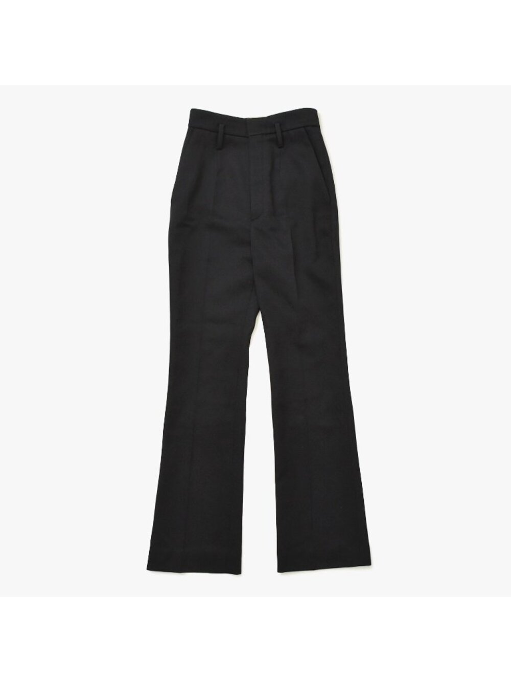 Saint Laurent High Waist Wool Gabardine Trousers Black Tailored Pants